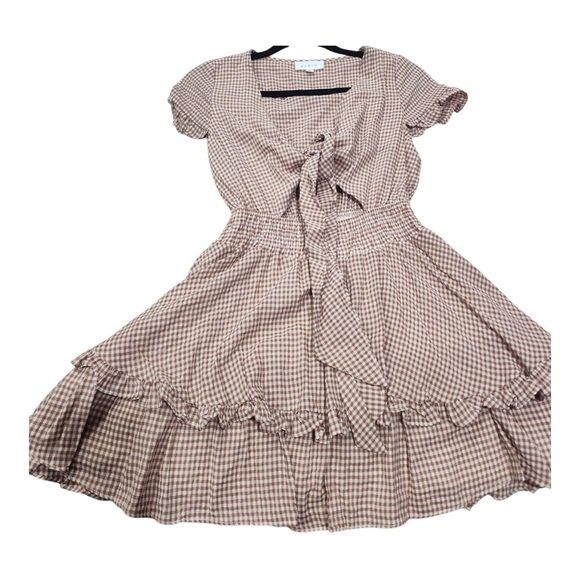 MABLE ,size S , Dress Brown and white color - Picture 1 of 7